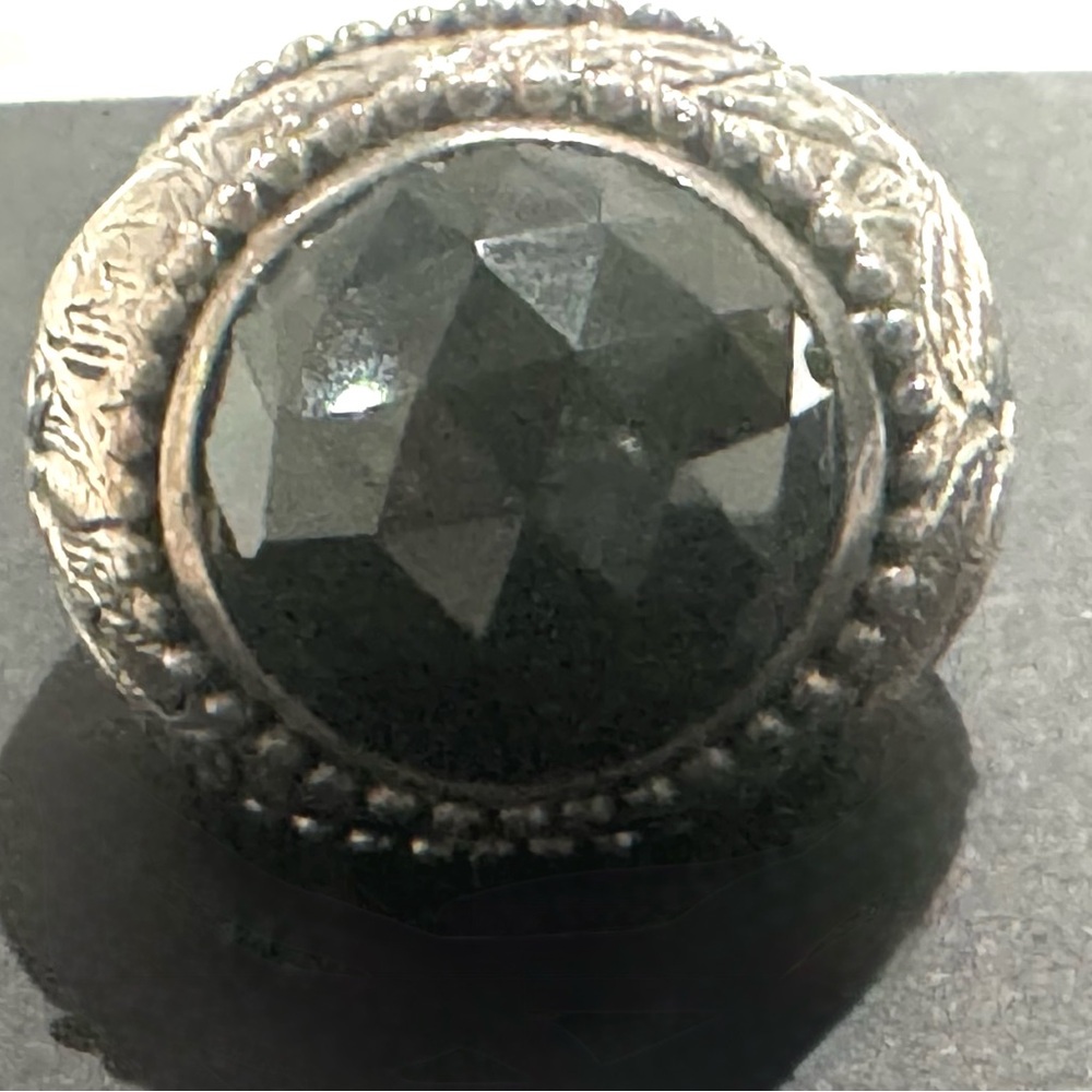 Vintage Sterling Silver & Black Onyx Statement Ring